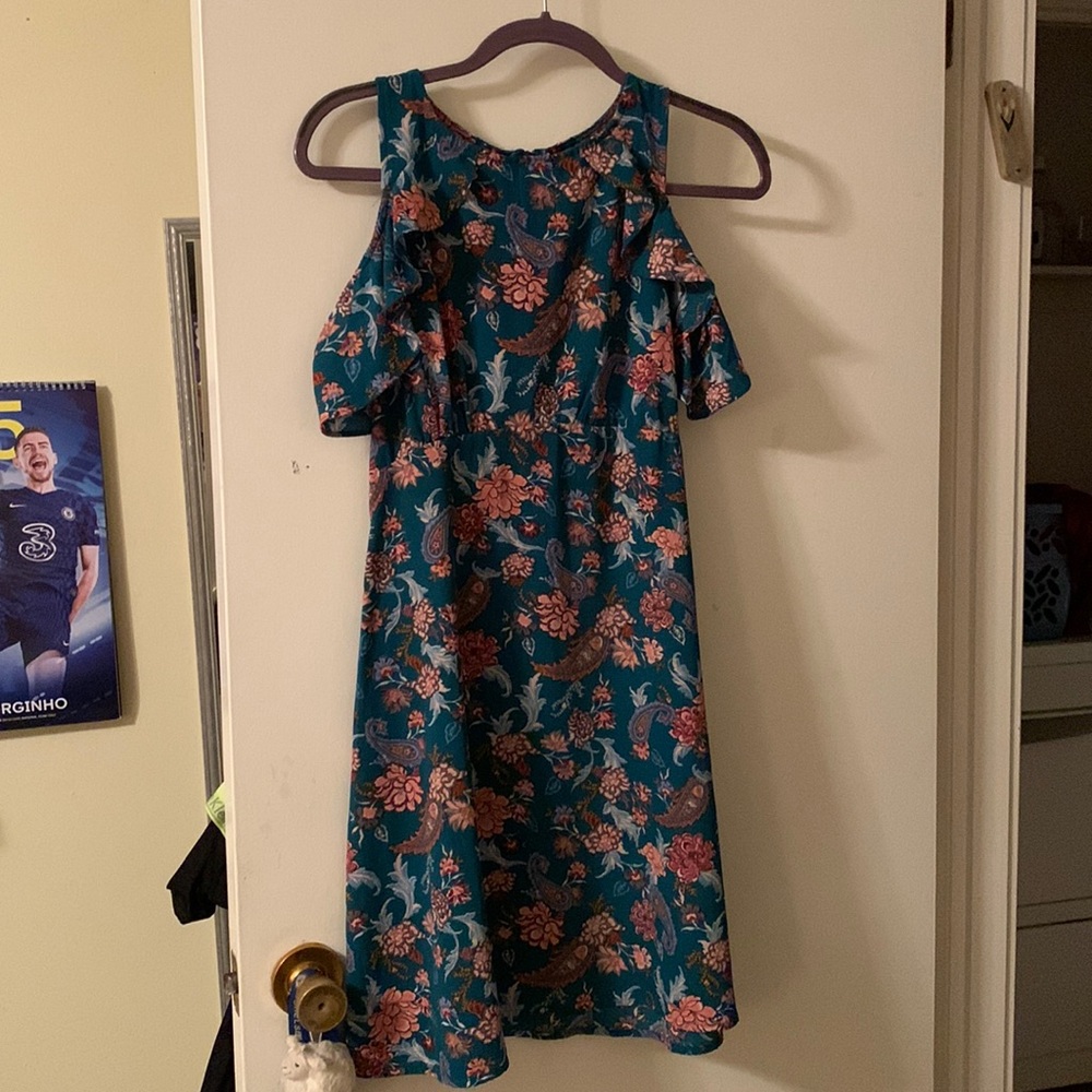 Xhilaration cold shoulder floral dress
